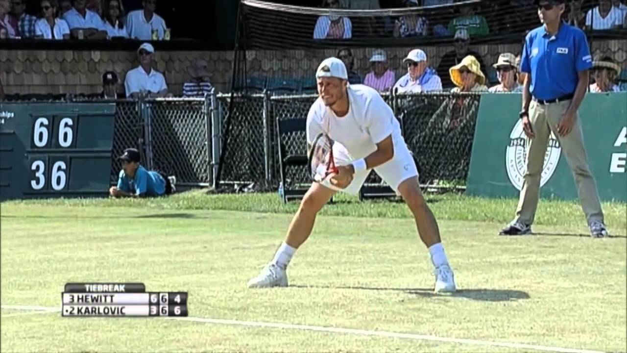 Lleyton Hewitt wins 2014 Hall of Fame Championships, beating Ivo Karlovic in final
