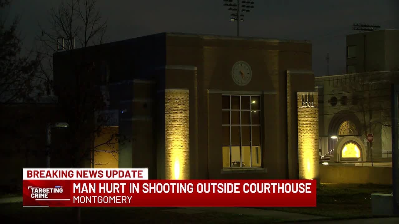 Man hurt in shooting outside courthouse in Montgomery