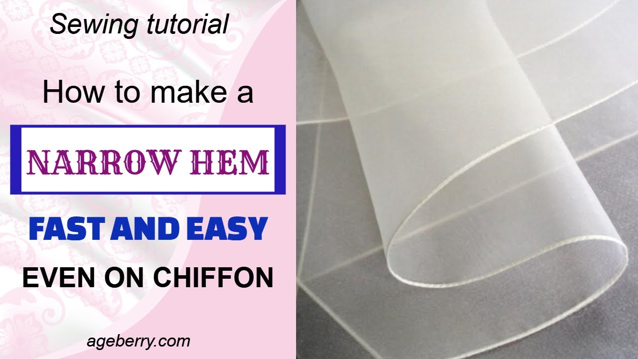 How to sew a narrow hem on sheer fabric easily
