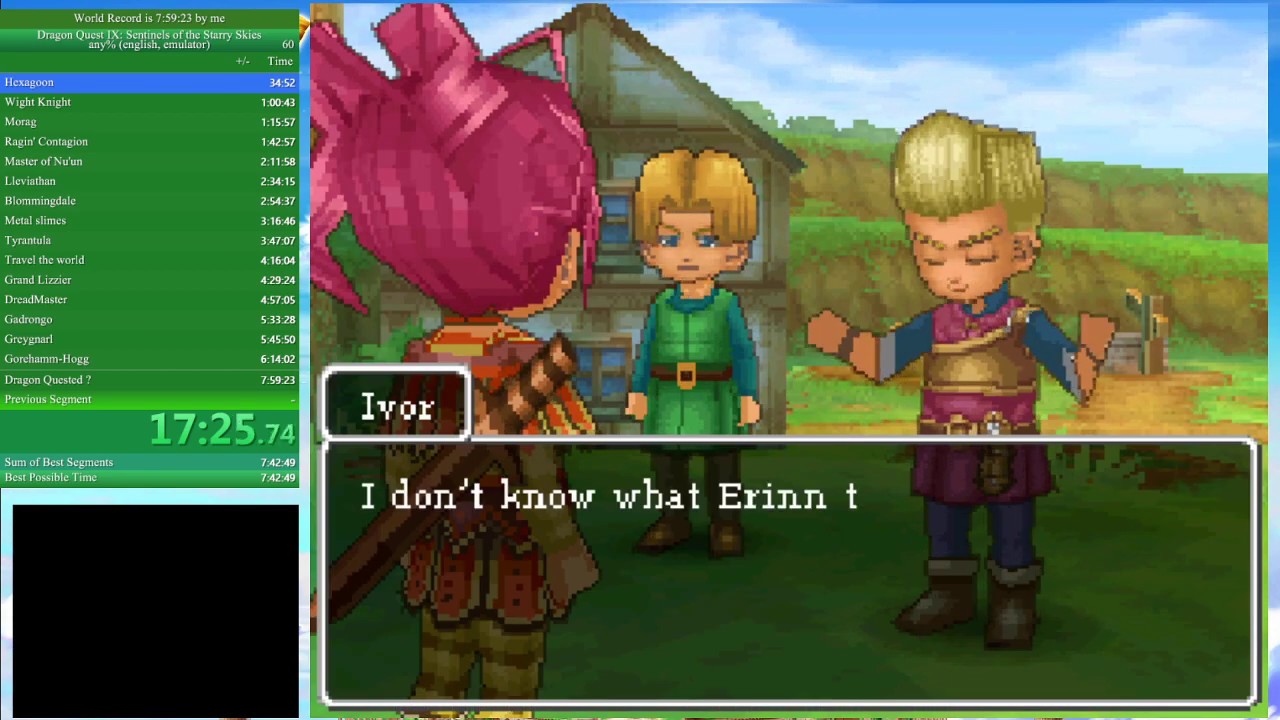 Dragon Quest IX any% speedrun (Emulator) in 7:51:50