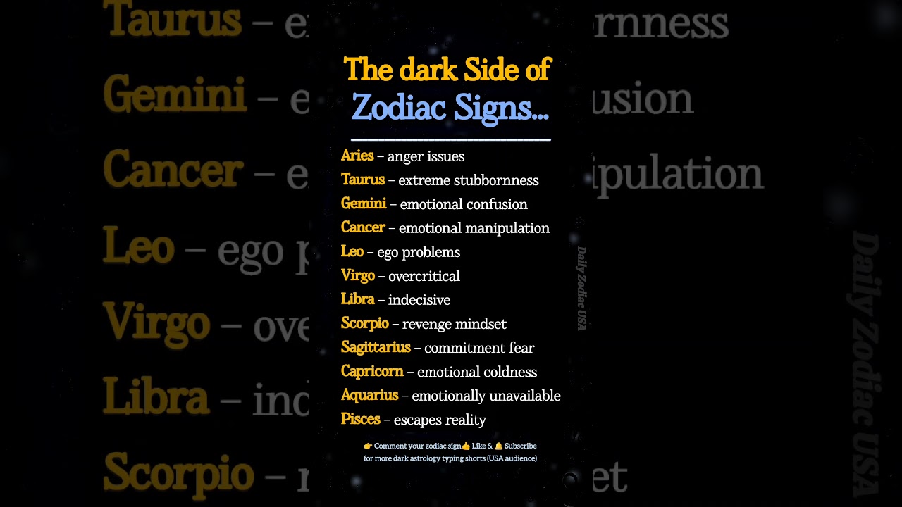 The Dark Side of Every Zodiac Sign 😈 