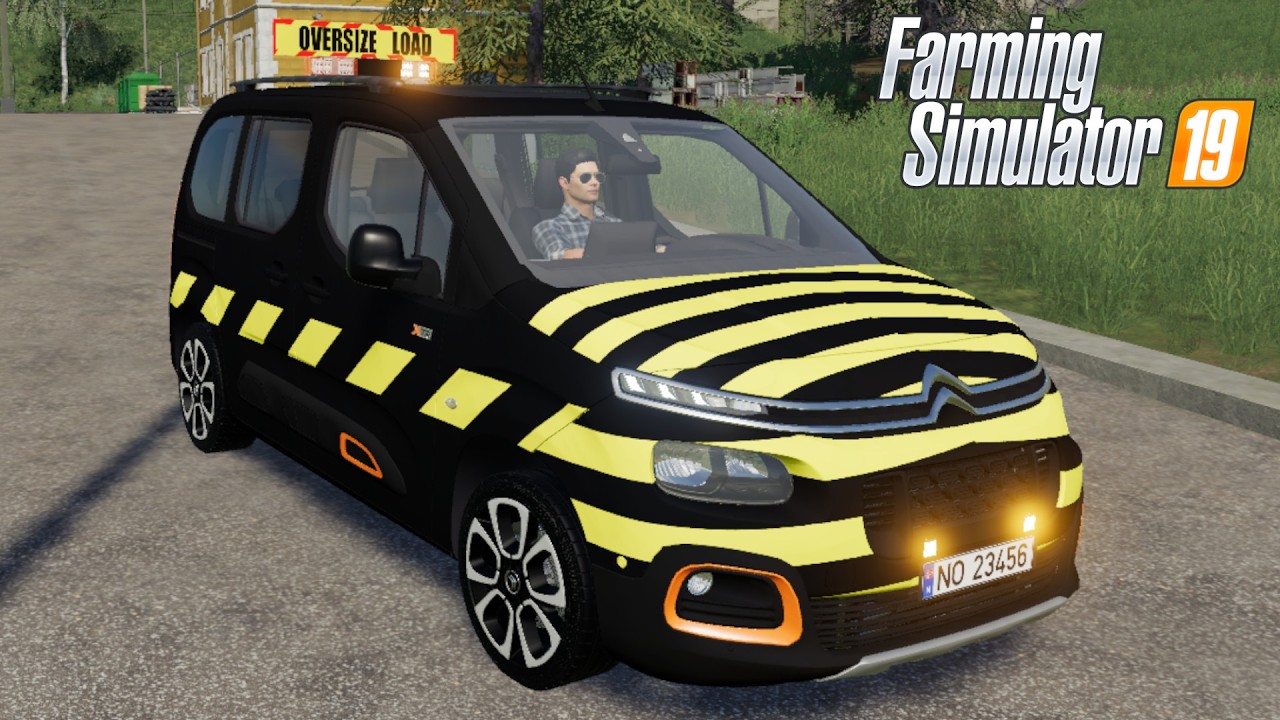 FS19 - Citroen Berlingo OVERSIZE LOAD Pilot Car - NEW Car mod for Farming Simulator 2019 ROLEPLAY