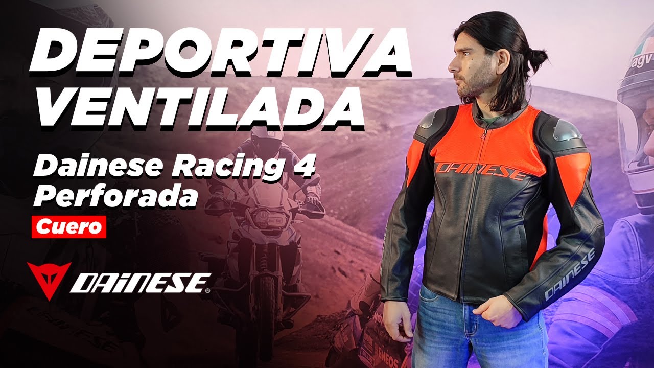 DAINESE RACING 4 PERFORADA Chaqueta de moto (cuero) ventilada disponible en motomundi.cl