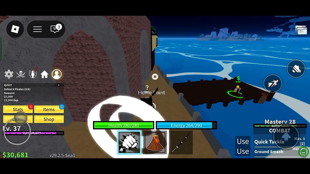 I am playing roblox but in block fruit