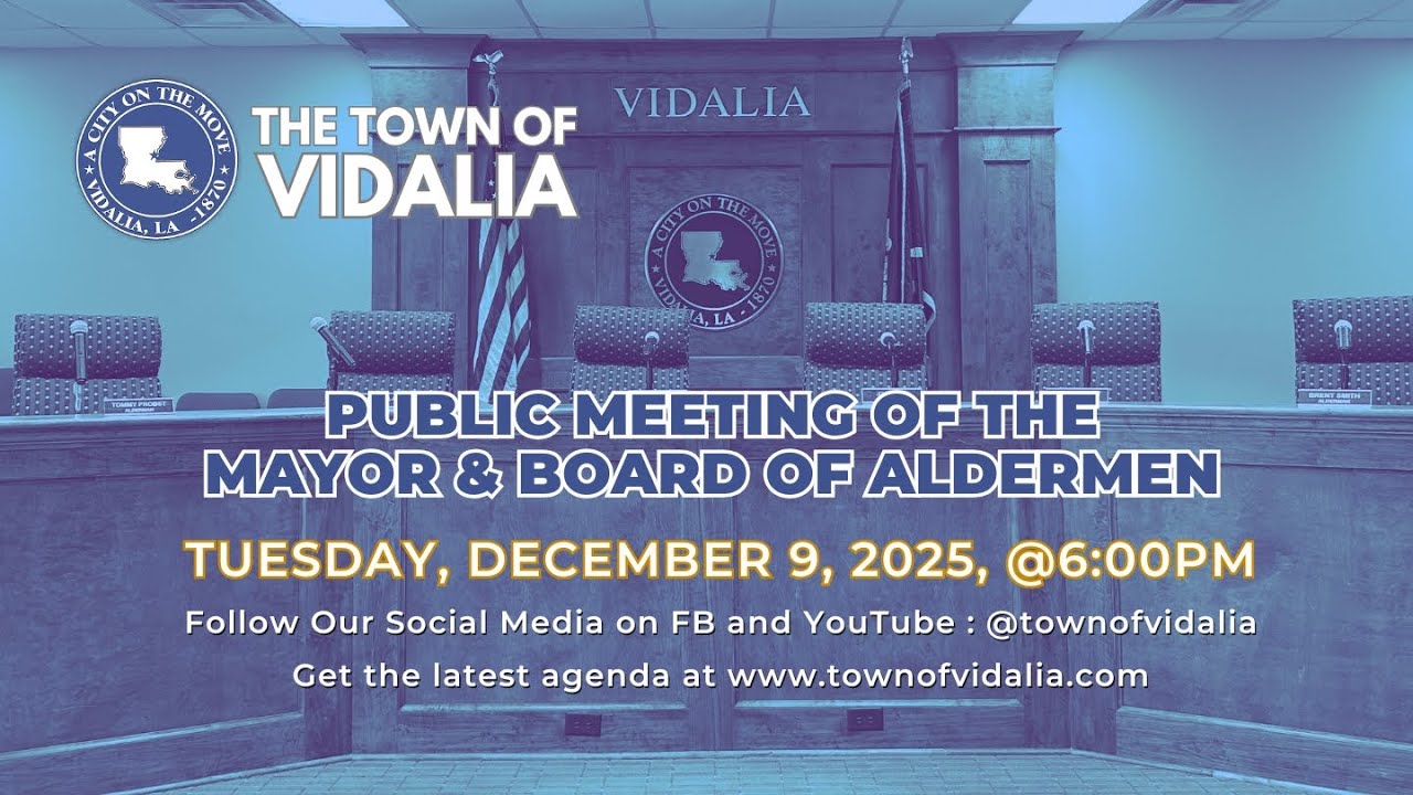 Town of Vidalia: Regular Public Meeting 12-9-25