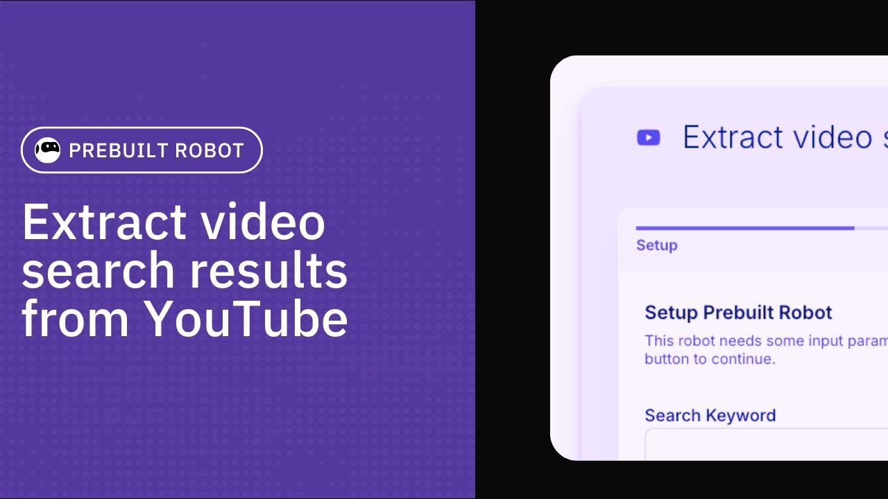 Extract video search results from YouTube
