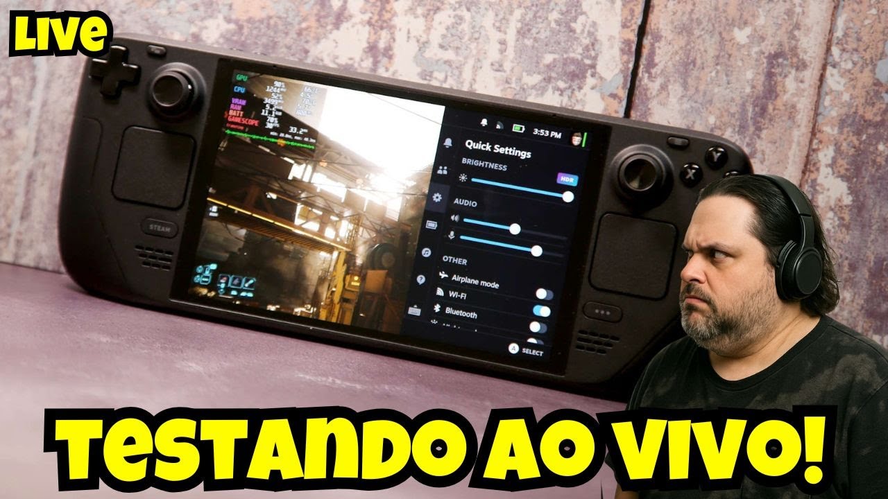 TESTANDO STEAM DECK E STEAM OS AO VIVO + BATE PAPO COM A GALERA!