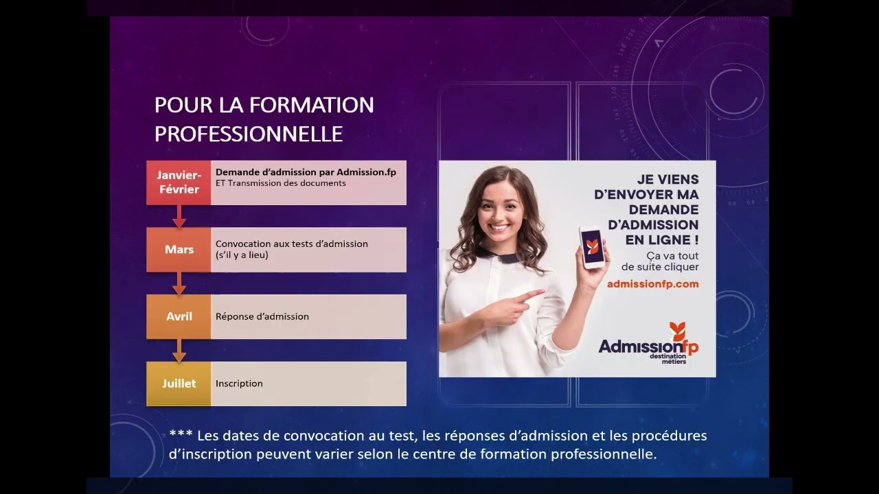 Présentation demande admission pour automne 2026