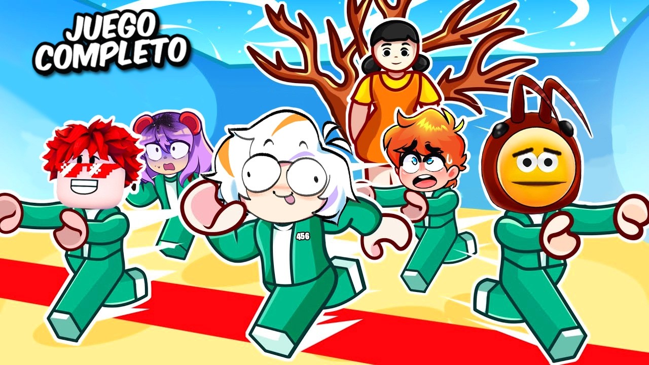 100 YOUTUBERS VS LOS JUEGOS DEL CALAMAR 3 COMPLETO (SQUID GAME ROBLOX)