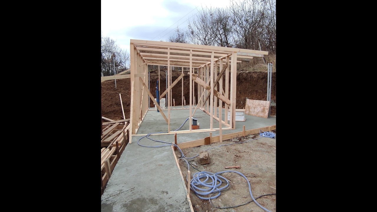 Construire anexa pe structura usoara de lemn - time lapse