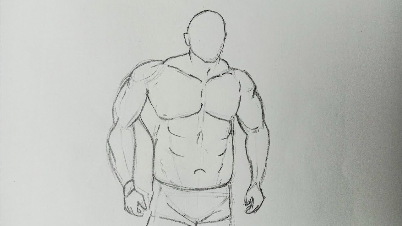 How to draw strong muscular man