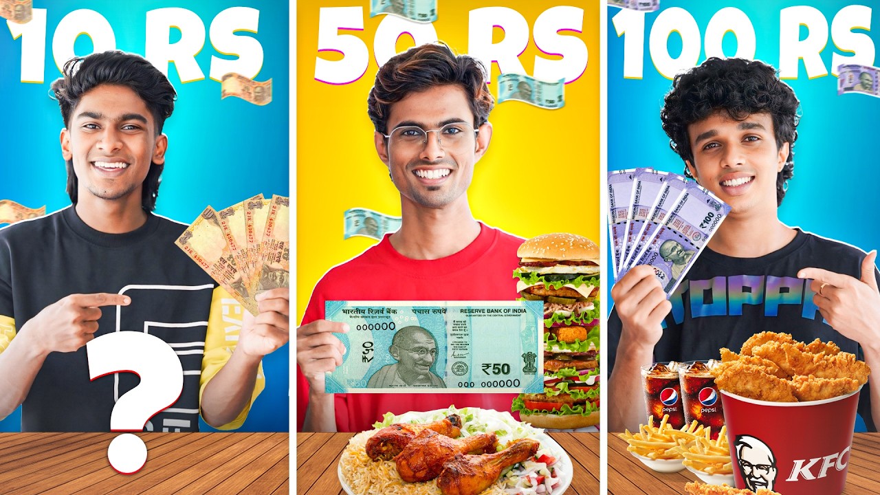10RS vs 50RS vs 100RS 🍔 24 Hours Food Challenge 😰 We Talks