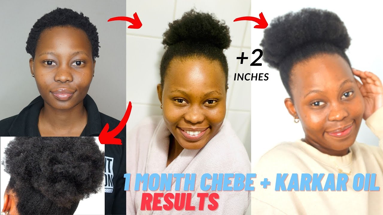2 INCHES RETAINED FROM USING CHEBE POWDER! | rinsing out 1 month Chebe + Karkar oil