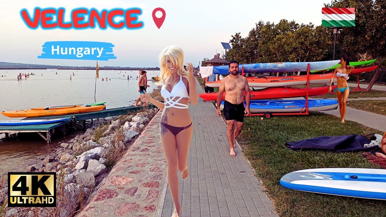Soft Relax & Walk along the Velence Beach 4K /walking tour 4k