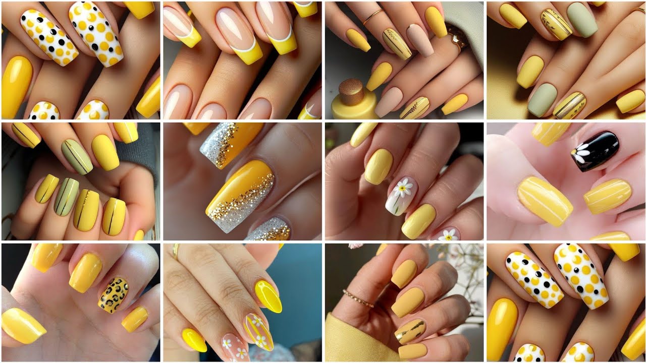 50+Stunning Yellow Nail Design Ideas 💅💛  Yellow Colour Nail Art Design ideas