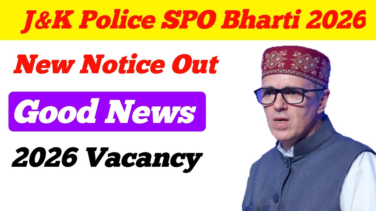 J&K Police SPO Bharti 2026|J&K Police SPO New Posts 2026|