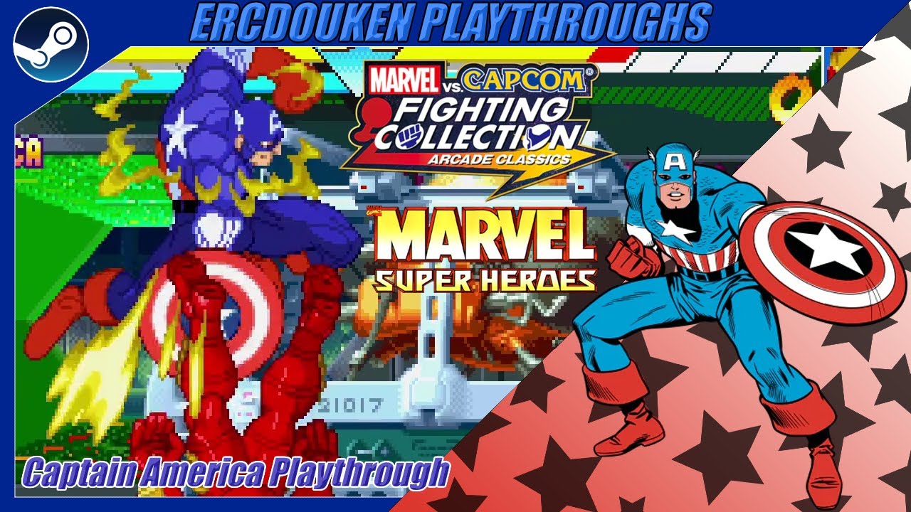 Marvel Super Heroes - MvC Fighting Collection (PC/Steam) - Captain America Playthrough