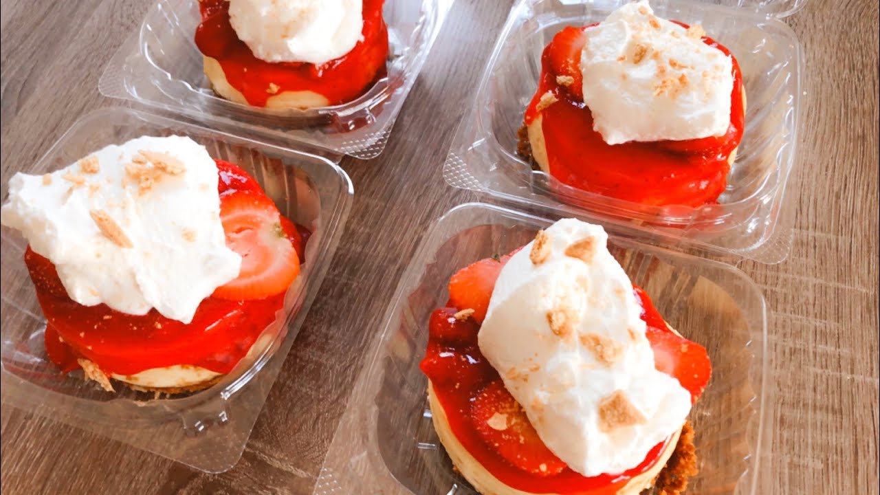 Strawberry Shortcake CHEESECAKES DE 4'' pulgadas para NEGOCIO!! ...  RECETA Y PRECIOS!