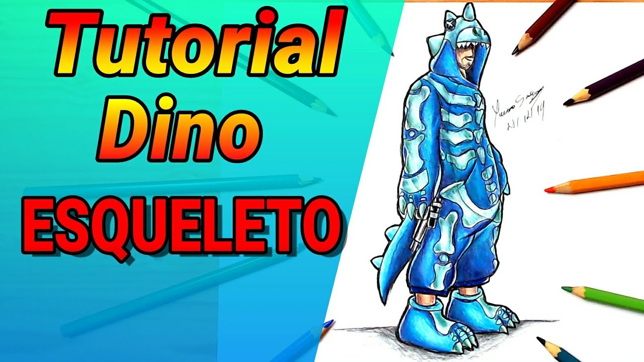 COMO DESENHAR A SKIN DO DINO ESQUELETO FREE FIRE - Como dibujar Free Fire