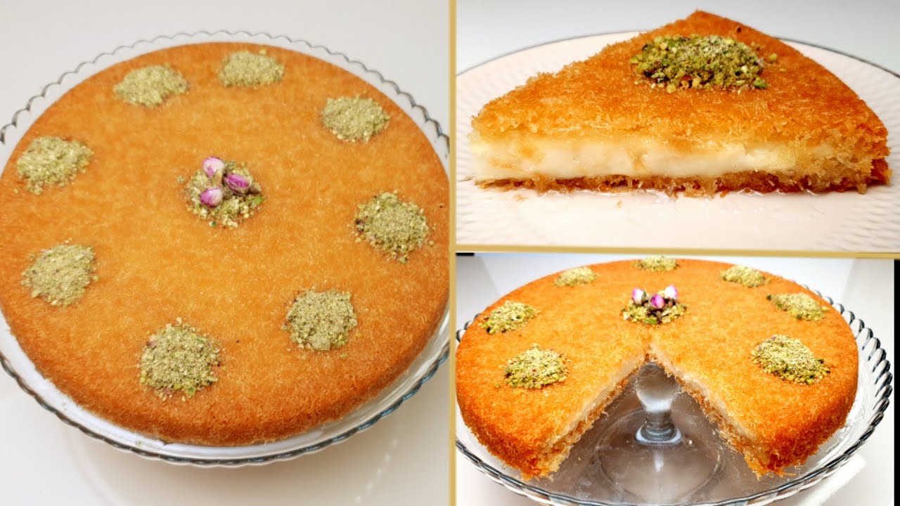 الكنافة بالقشطة باسهل طريقة مع اسرار نجاح الوصفة وطبقة الكريمة لكافة الحلويات العربية.Kunaffa recipe
