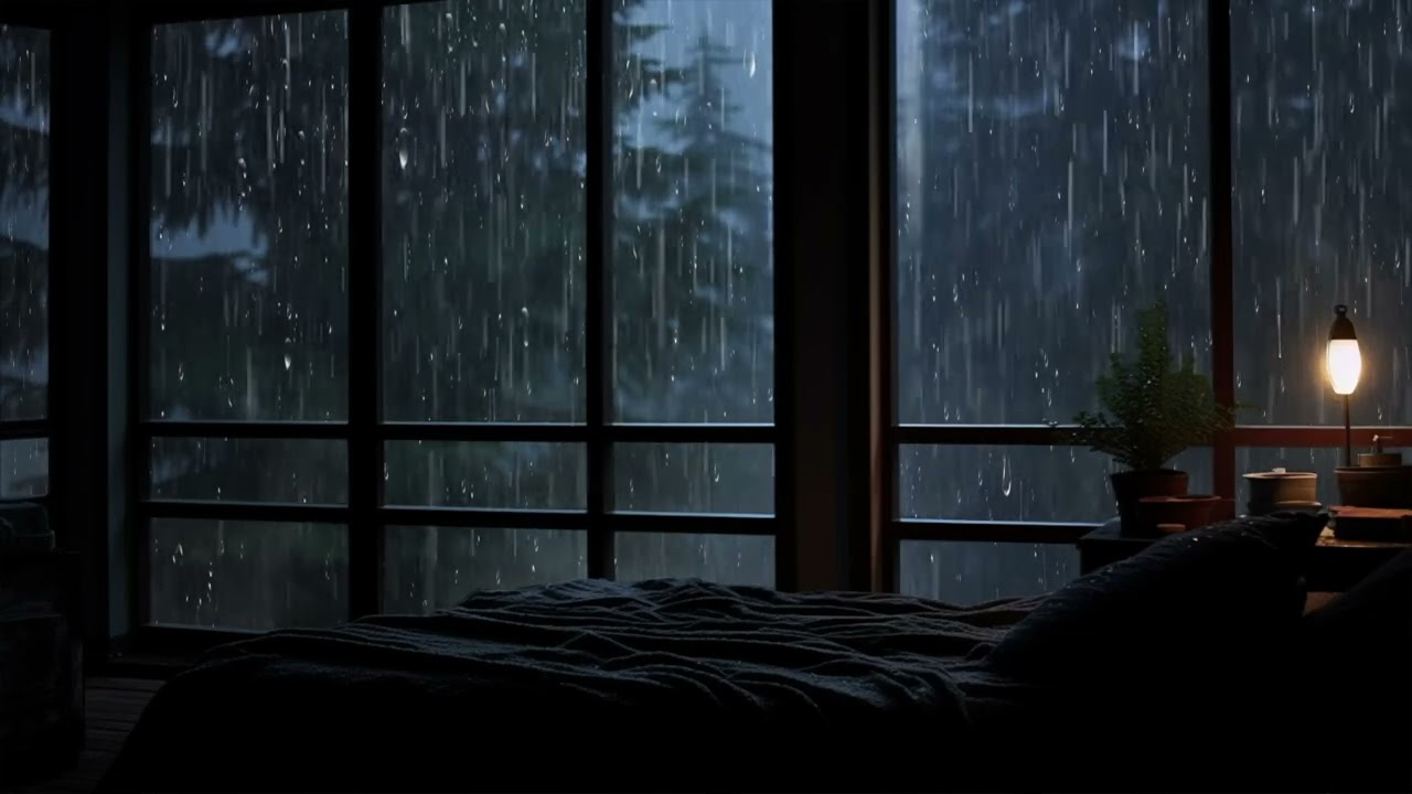Fall Asleep in Minutes With Rain on Window at Night | Calm Night Ambience