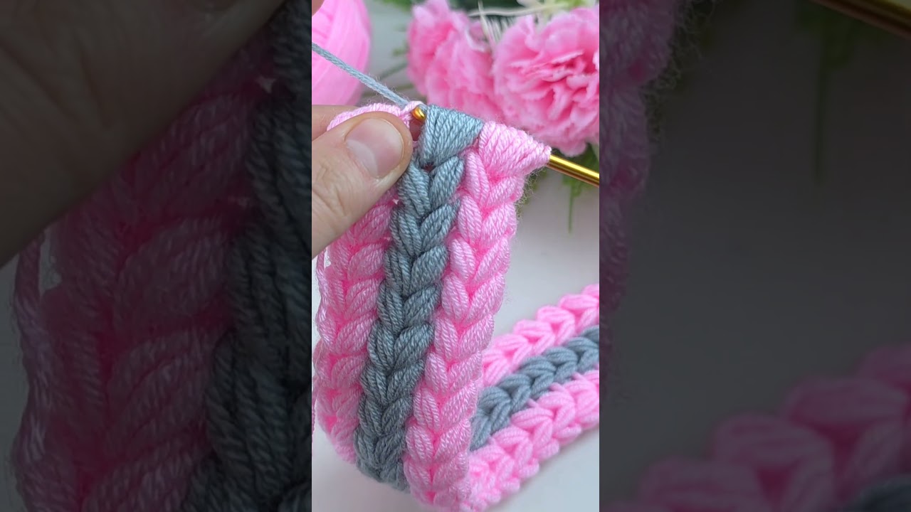 Structured Tunisian Crochet Stitch Design #crochet #knitting #shorts #asmr
