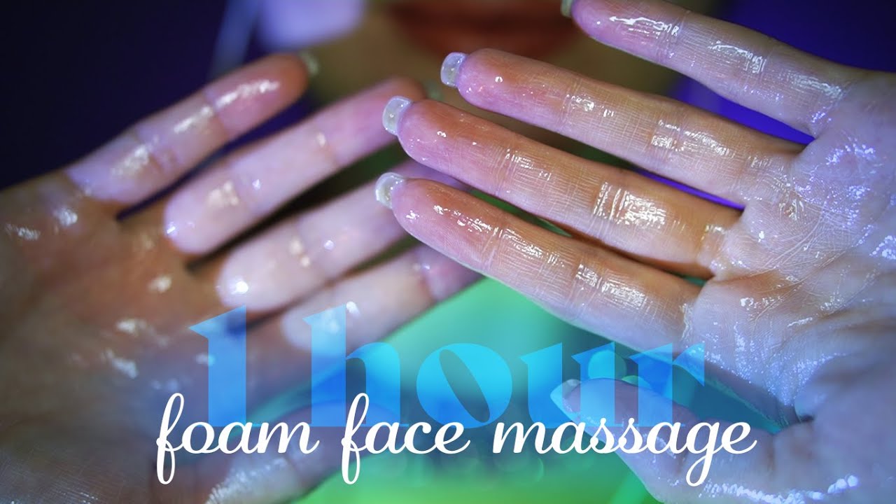 ASMR ~ 1 hour Foam Face Massage ~ Layered Sounds, Personal Attention