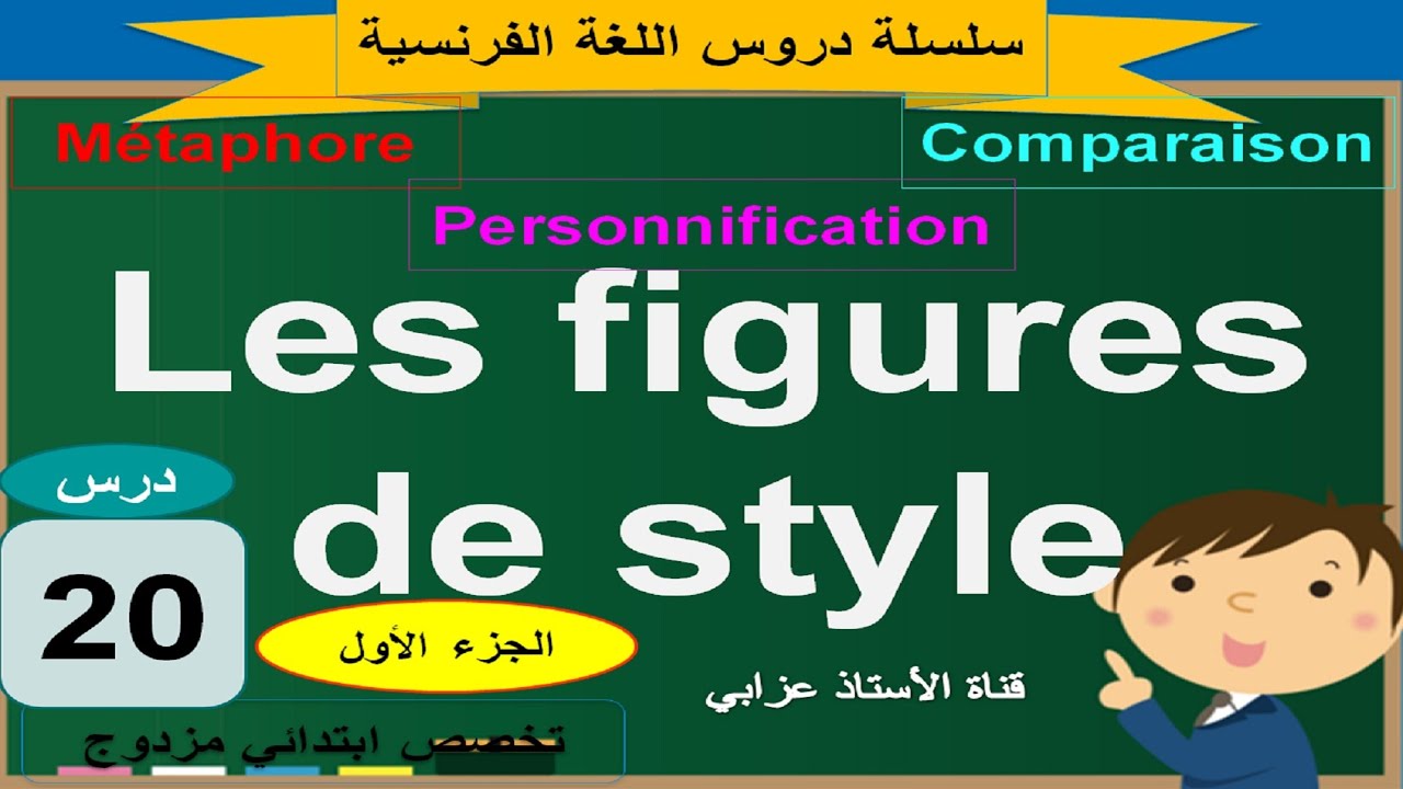 سلسلة دروس الفرنسية رقم 20  للاستعداد لمباراة التعليم : les figures de style_partie 1