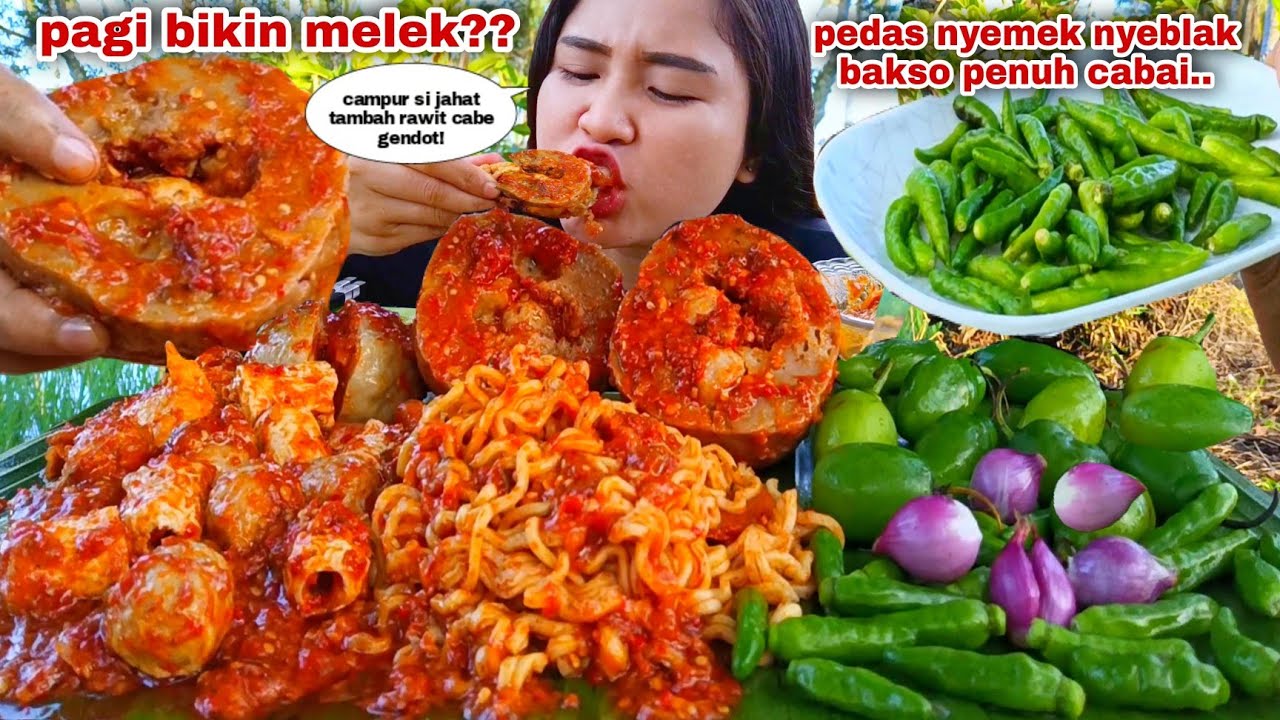 SERASA NYEMIL CABE ⁉️ SEBLAK BAKSO NYEMEK RAWIT MENTAH BAWANG JAHAT CABE GENDOT MUKBANG