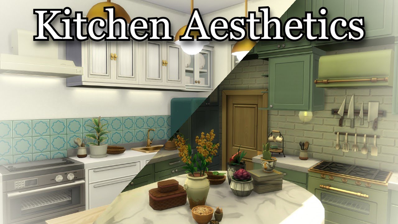 Come build some Aesthetic Kitchens with me! Sims 4 Speedbuild