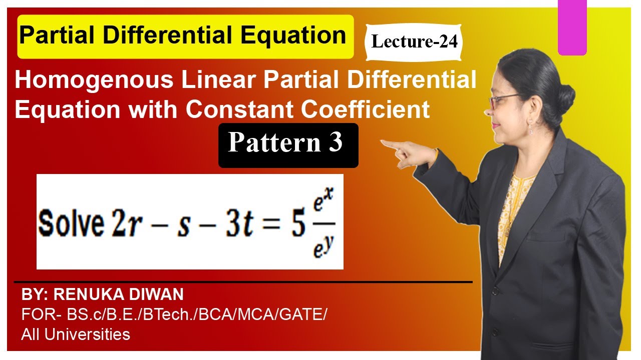 Lect-24: |Solve: 2r−s−3t = 5eˣ/eʸ |Homogeneous Linear Partial Differential Equation|Pattern-03