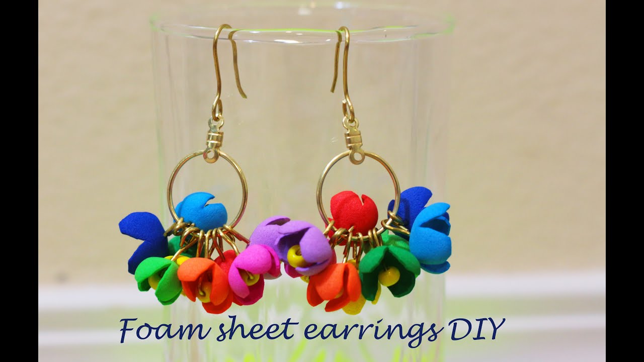 Earrings DIY ( using foam sheet) style 1