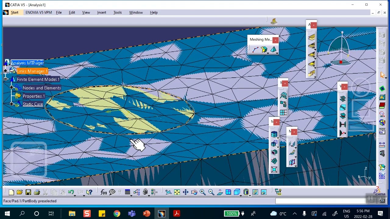FEA Load on Patch and a Point Catia v5 Question by User