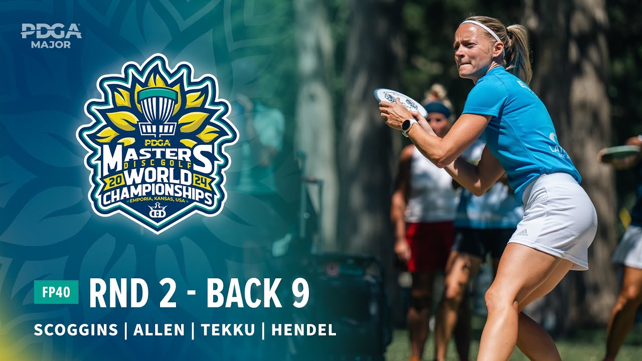 2024 PDGA Masters Disc Golf World Championships | FP40 R2B9 | Scoggins, Allen, Tekku, Hendel