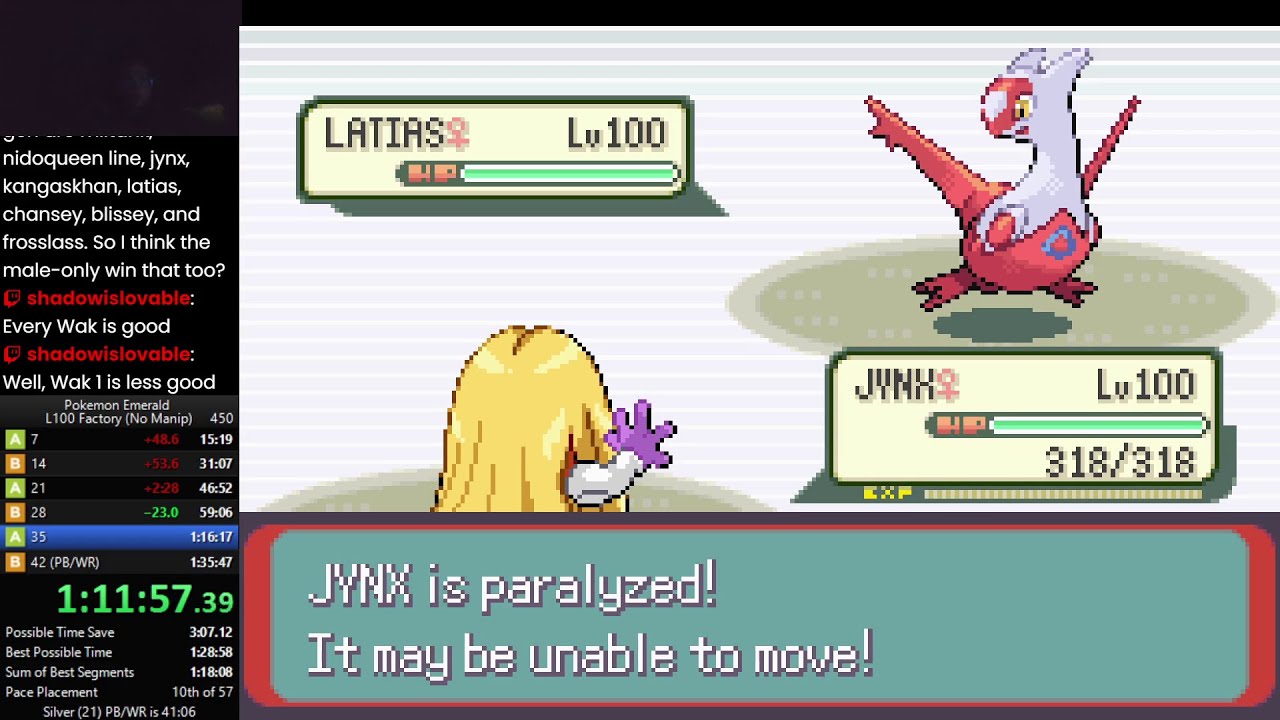 Pokemon Emerald Battle Factory - L100 Gold Symbol Speedrun in 1:29:59 [Current WR]