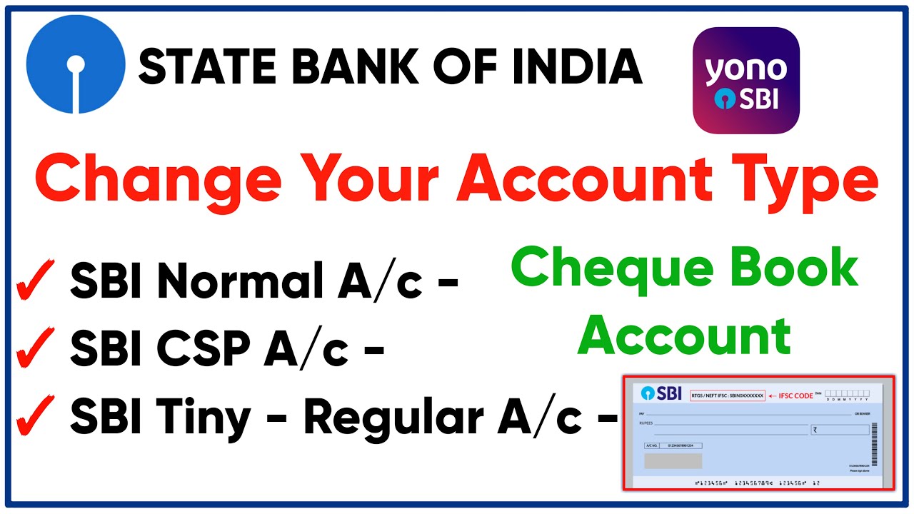 How to Change SBI Normal Account to Cheque Book Account - Normal SBI Account to Cheque Book Account