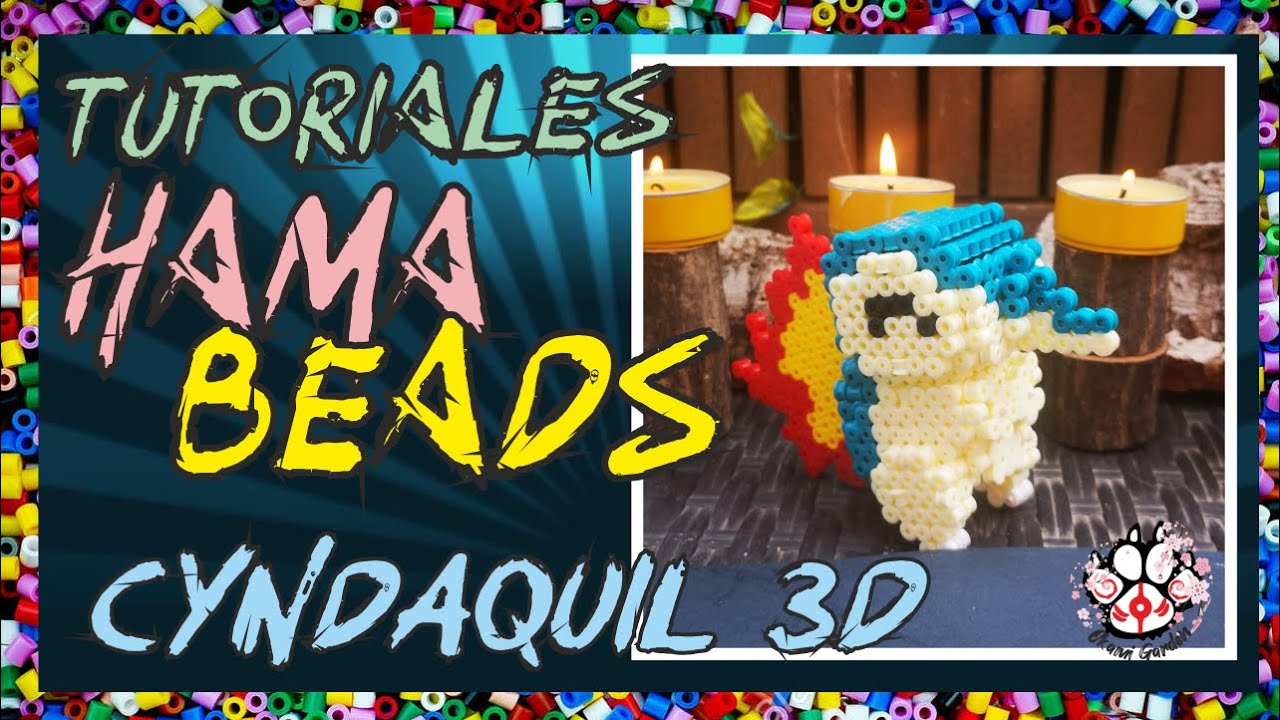 DIY CYNDAQUIL POKEMON 3D CON HAMA BEADS - Step by Step Tutorial and StopMotion Video.