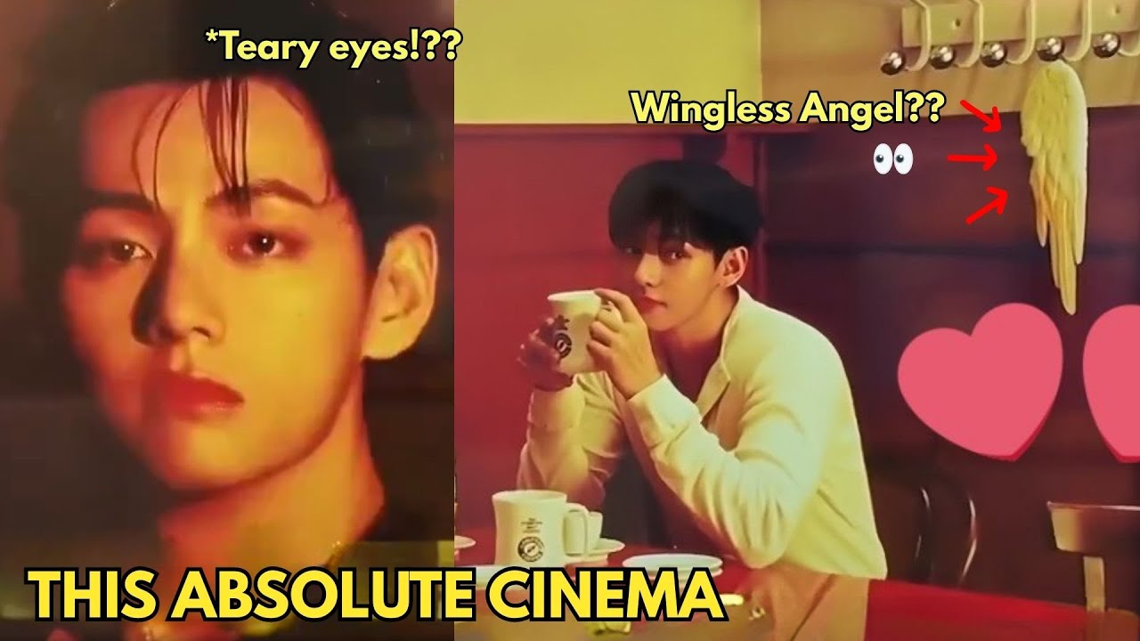 WAIT THE CONCEPT OF COMPOSE COFFEE!??😭 angel Taehyung took off his wings to take a sip of coffee✨👑