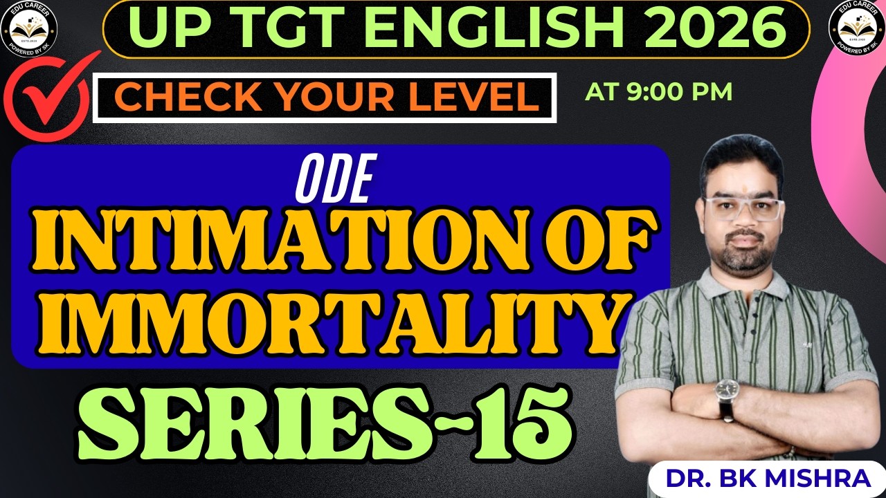 UP TGT English 2026 || UP TGT EXAM  2026 | william wordsworth |ODE INTIMATION OF IMMORTALITY