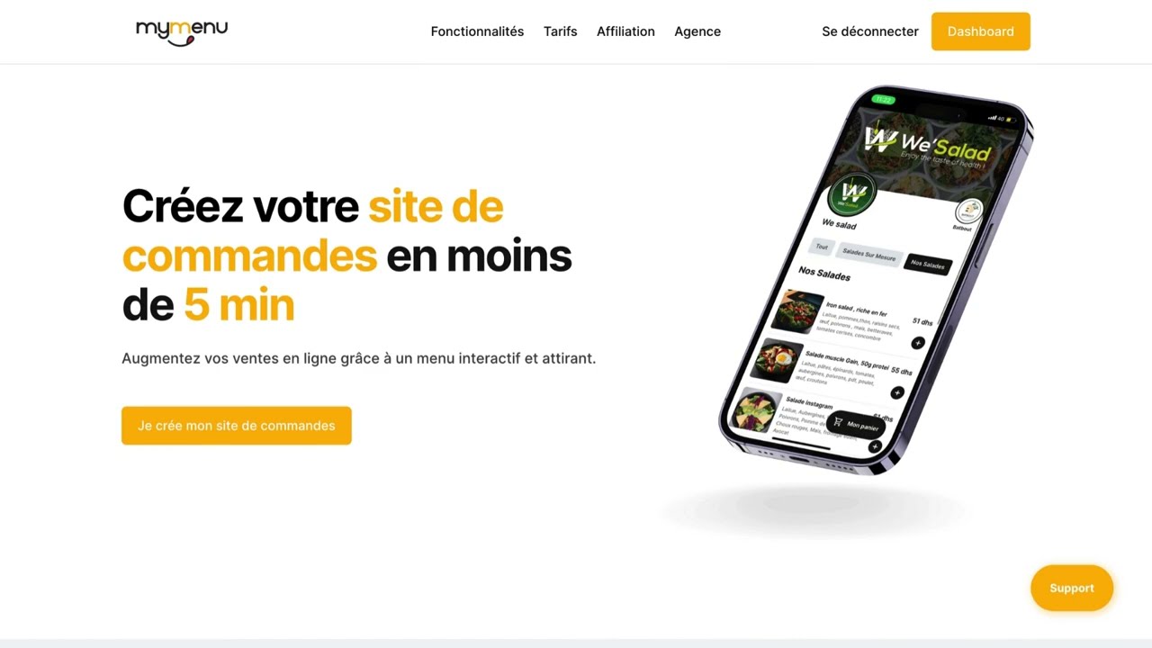 Mymenu - Comment créer un site de commande en 5 min