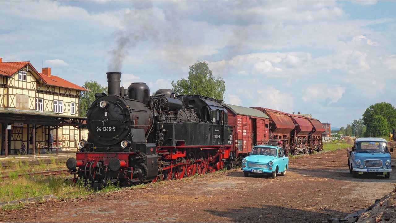 Fotozug mit 94 1346-9 zum Abschied des Bahnhofs Immelborn am 10.06.2023