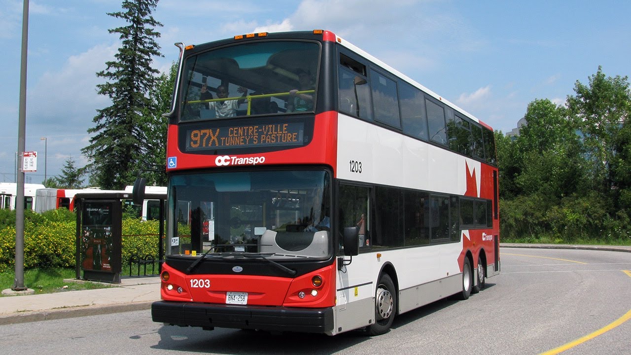 A ride aboard OC Transpo 2008 Alexander Dennis - ADL Enviro500 no. 1203 on route 98 on July 28, 2009