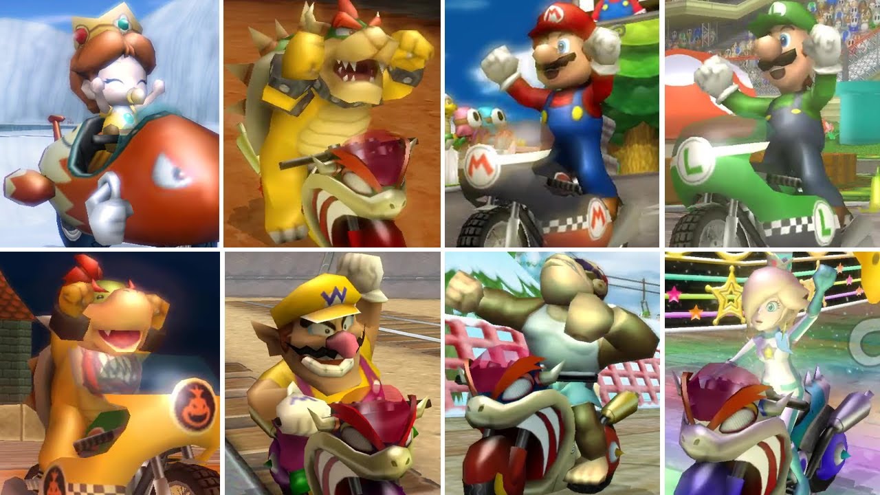 Mario Kart Wii - All Characters Winning Animations
