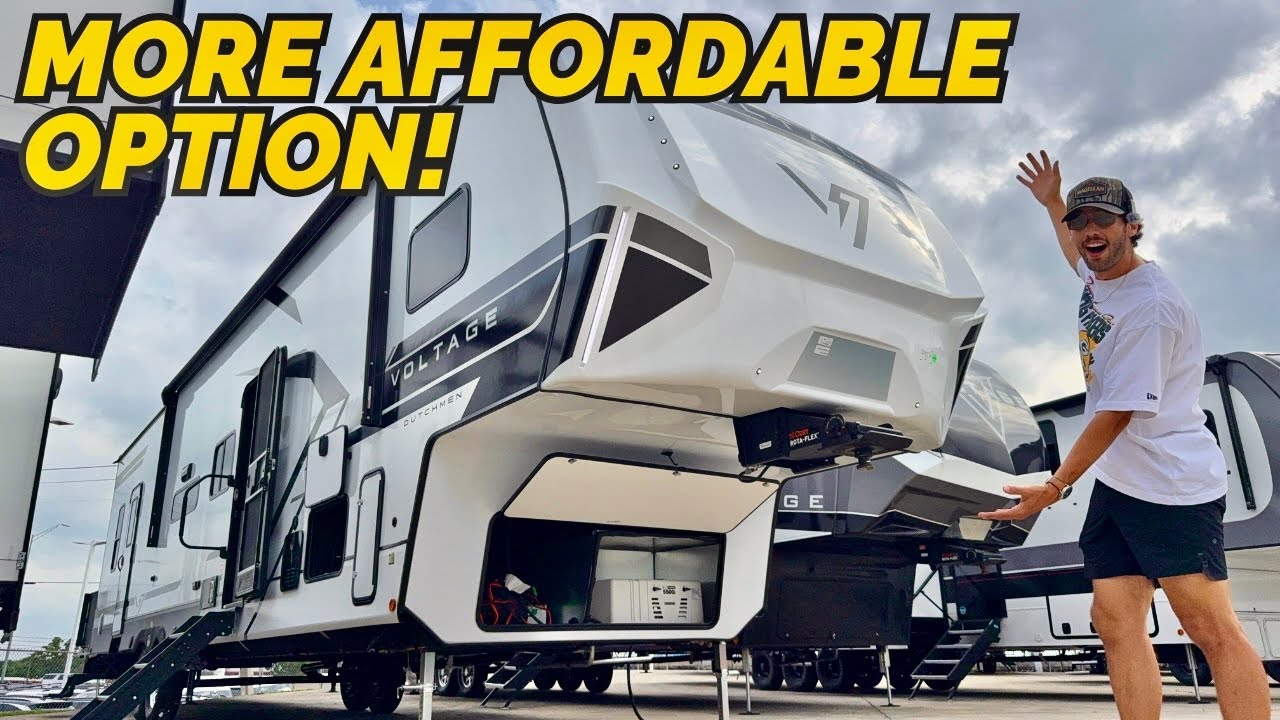 HUGE fifth wheel that’s more affordable than most! 2025 Dutchmen Voltage 3800 toy hauler RV