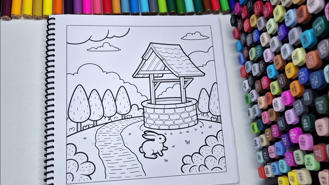 Cozy ASMR Color with Me | Cute Bunny Garden Coloring | Relaxing & Satisfying Vibes 🐰🌿✨