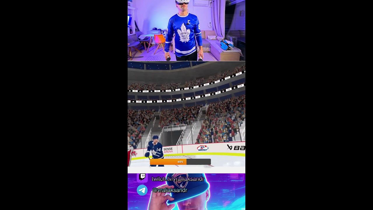 Играем в  хоккей  день 3 в VR #vr #твитч #стрим #shorts #игры