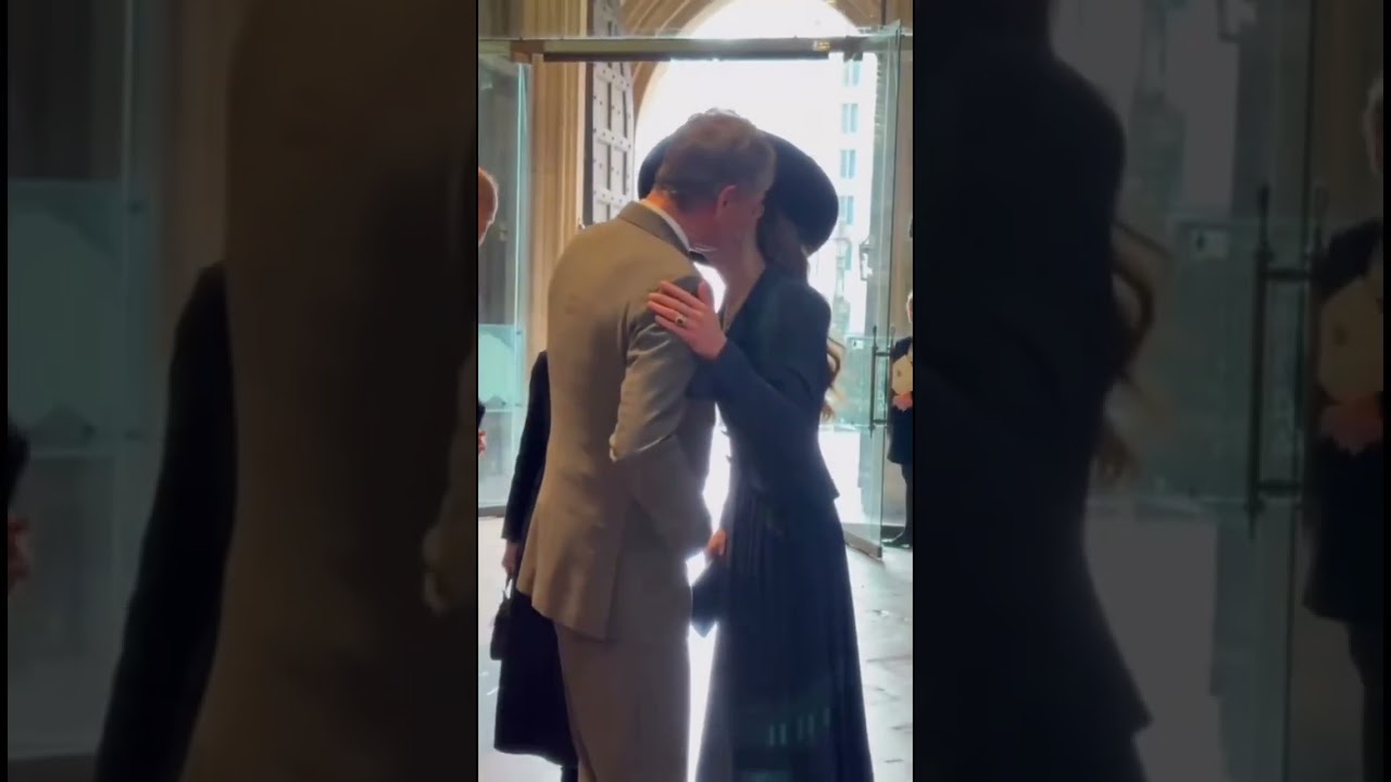 Princess Anne kisses Prince William and blows a kiss to the Princess of Wales