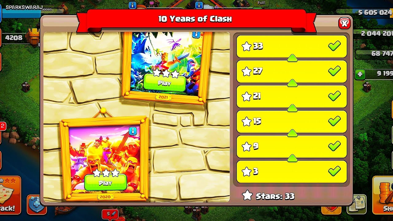 EASILY 3 STAR 2020 AND 2021 CHALLENGE OF 10 YEARS OF CLASH | COC |