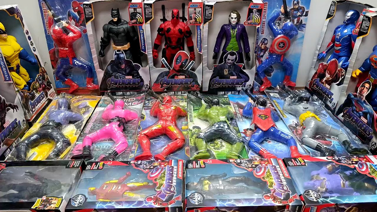 avengers superhero superman batman iron patriot thanos wolverine hulk toys unboxing video
