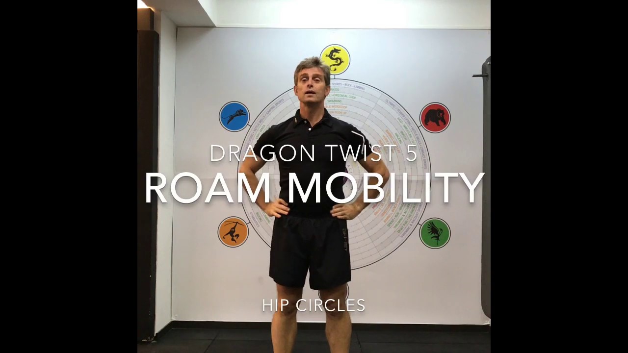 Dynamic Hip Circles exercise to warm up the hips from the ROAM Method